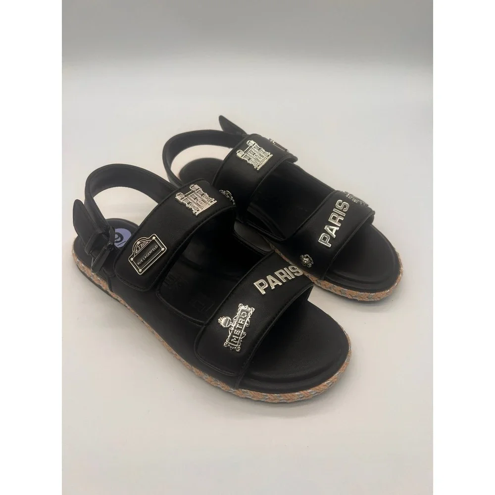 NEW Karl Lagerfeld Paris Slingback Sandals Charlay Rue Pins W9